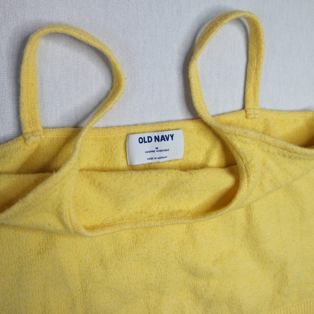 Old Navy Buttercup Yellow Knit Tank Top Sleeveless Casual Crop Top Medium